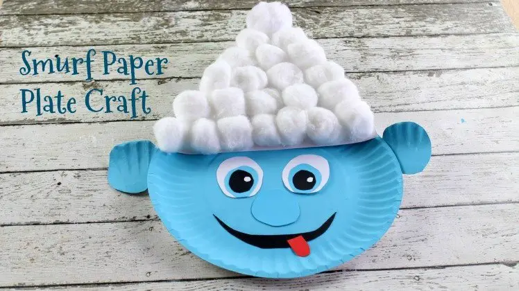 Smurf Paper Plate Craft